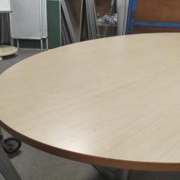  - 1x ahrend 500 ovaal ahorn kleur blad alugrijze metalen poten demontabel (23)