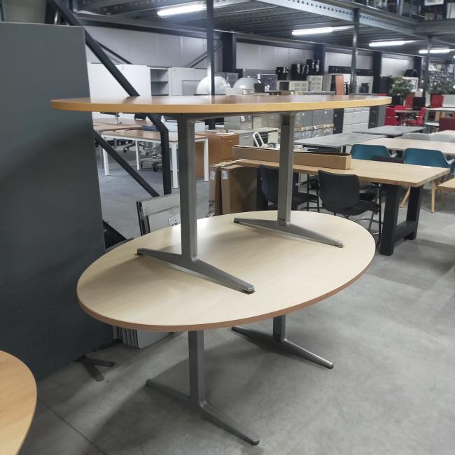  - 1x ahrend 500 ovaal ahorn kleur blad alugrijze metalen poten demontabel (26)