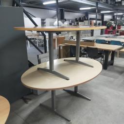  - 1x ahrend 500 ovaal ahorn kleur blad alugrijze metalen poten demontabel (26)