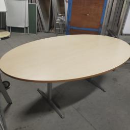  - 1x ahrend 500 ovaal ahorn kleur blad alugrijze metalen poten demontabel (1)