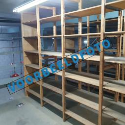  - bruynzeel houten stelling 50 cm diep massieve schappen 3 meter (1) voorbeeldfoto
