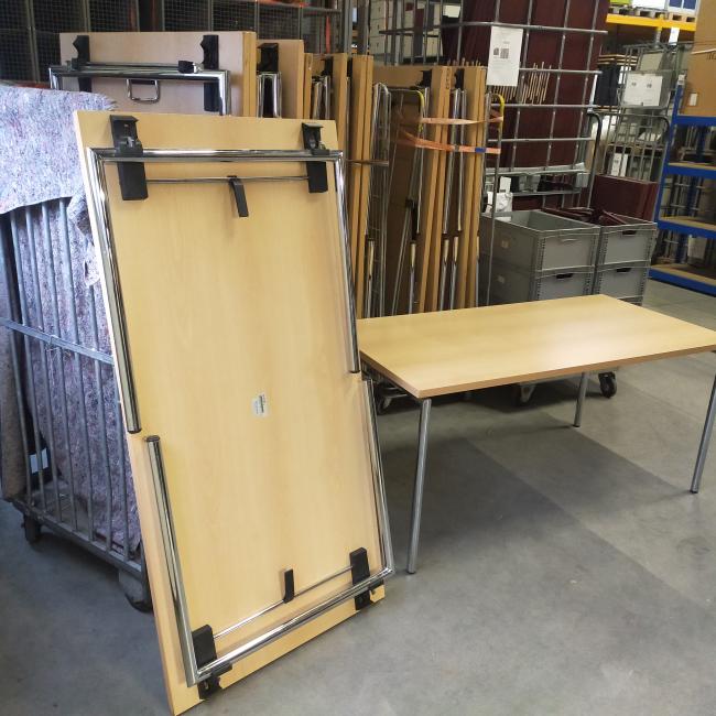  - partij zeer degelijke BRUNNER inklapbare tafels, klaptafels  (14)