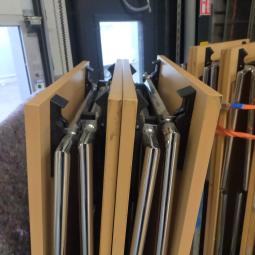  - partij zeer degelijke BRUNNER inklapbare tafels, klaptafels  (6)