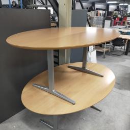  - 2x ahrend mehes beuken kleur afwijkende kleuren!! mdf houten blad ovaal 180x120  (224)