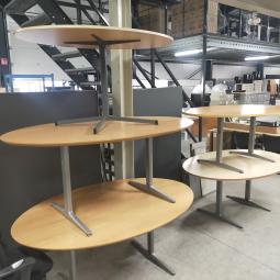  - 2x ahrend mehes beuken kleur afwijkende kleuren!! mdf houten blad ovaal 180x120  (236)