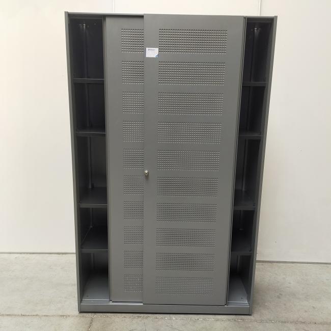  - ahrend alugrijze metalen akoestische kast schuifdeuren (1)