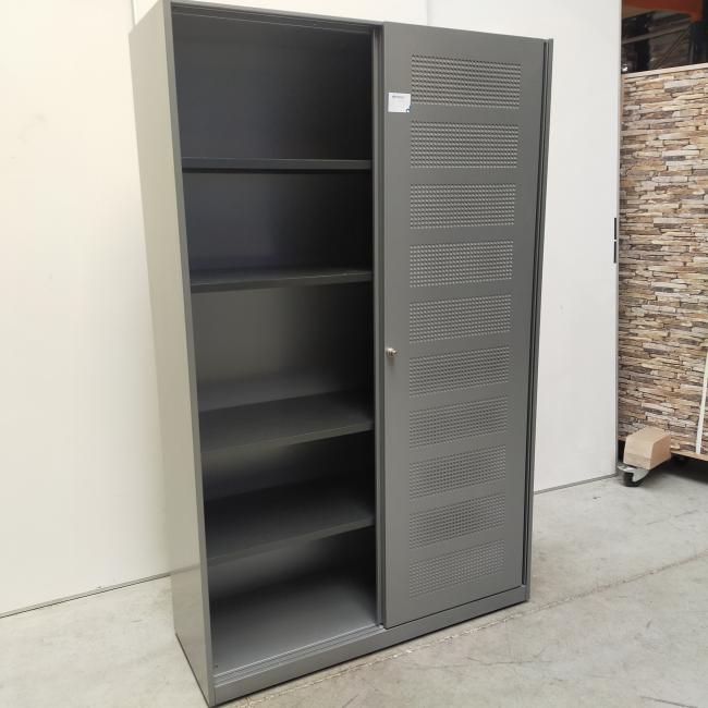  - ahrend alugrijze metalen akoestische kast schuifdeuren (2)