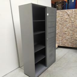  - ahrend alugrijze metalen akoestische kast schuifdeuren (3)