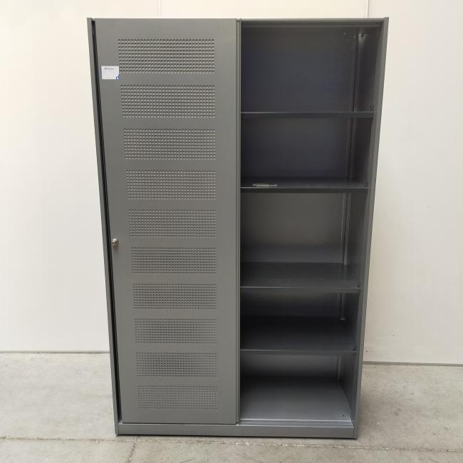  - ahrend alugrijze metalen akoestische kast schuifdeuren (7)