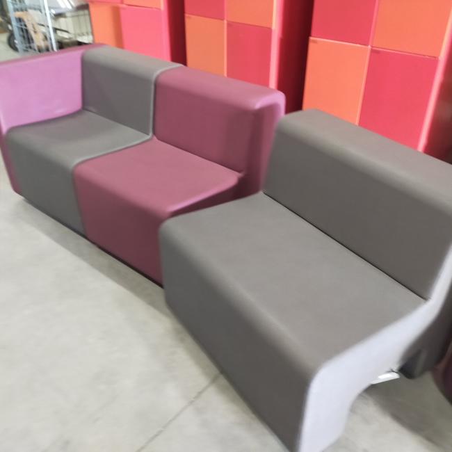  - ahrend set lounge banken 4 delen kunstleder grijs en paars (21)