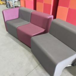  - ahrend set lounge banken 4 delen kunstleder grijs en paars (22)