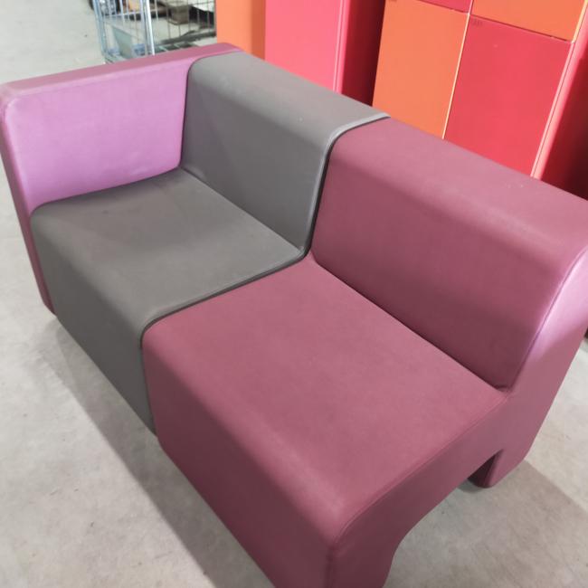  - ahrend set lounge banken 4 delen kunstleder grijs en paars (25)