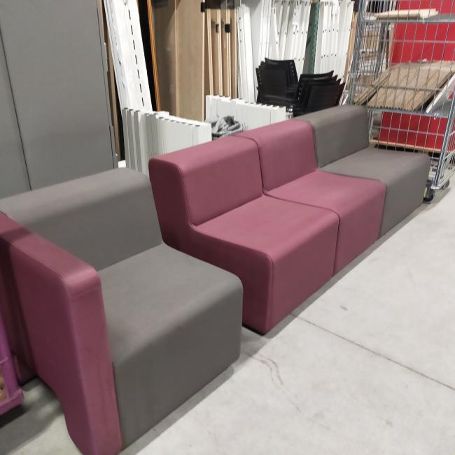  - ahrend set lounge banken 4 delen kunstleder grijs en paars (28)