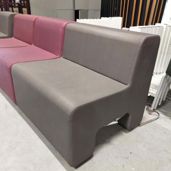  - ahrend set lounge banken 4 delen kunstleder grijs en paars (1)