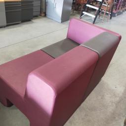  - ahrend set lounge banken 4 delen kunstleder grijs en paars (2)