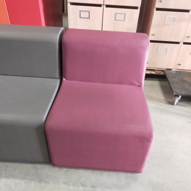  - ahrend set lounge banken 4 delen kunstleder grijs en paars (5)