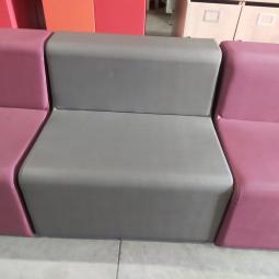  - ahrend set lounge banken 4 delen kunstleder grijs en paars (6)