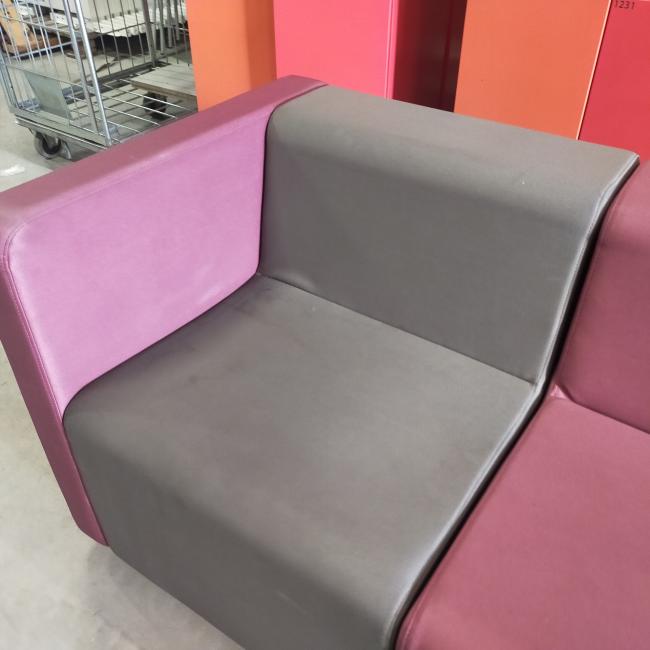  - ahrend set lounge banken 4 delen kunstleder grijs en paars (7)