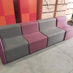  - ahrend set lounge banken 4 delen kunstleder grijs en paars (9)