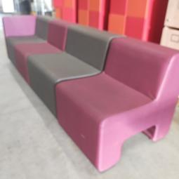  - ahrend set lounge banken 4 delen kunstleder grijs en paars (10)