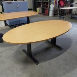  - Choreo antraciet metalen frame ihv met schroeven demontabel met ovaal beuken kleur houten blad (12)