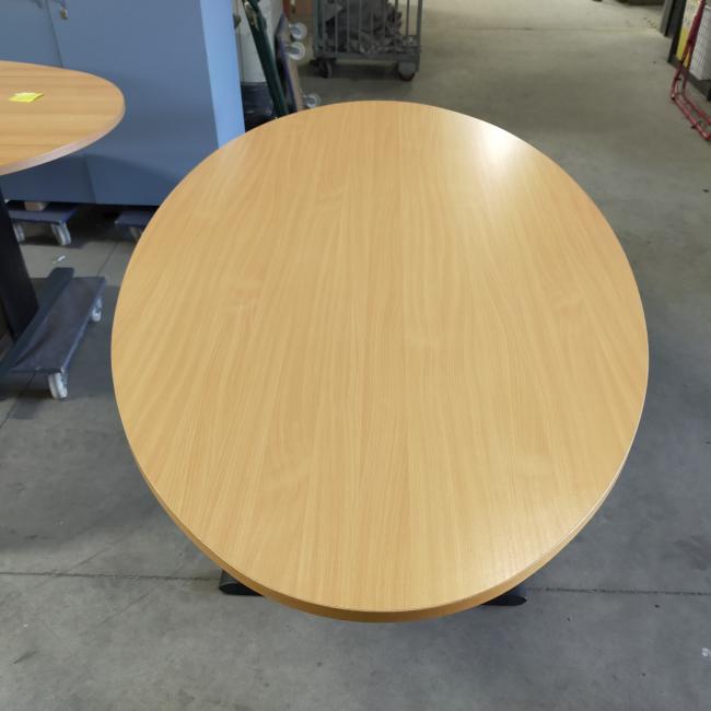  - Choreo antraciet metalen frame ihv met schroeven demontabel met ovaal beuken kleur houten blad (16)