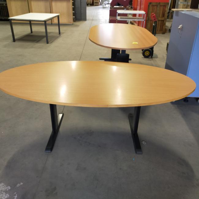  - Choreo antraciet metalen frame ihv met schroeven demontabel met ovaal beuken kleur houten blad (18)