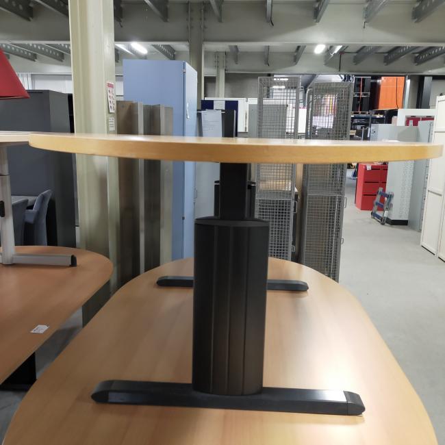  - Choreo antraciet metalen frame ihv met schroeven demontabel met ovaal beuken kleur houten blad (226)