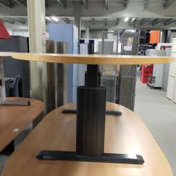  - Choreo antraciet metalen frame ihv met schroeven demontabel met ovaal beuken kleur houten blad (226)