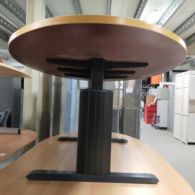  - Choreo antraciet metalen frame ihv met schroeven demontabel met ovaal beuken kleur houten blad (227)