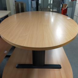  - Choreo antraciet metalen frame ihv met schroeven demontabel met ovaal beuken kleur houten blad (228)