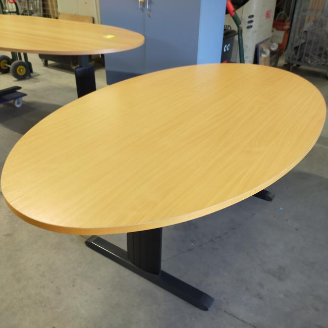  - Choreo antraciet metalen frame ihv met schroeven demontabel met ovaal beuken kleur houten blad (3)