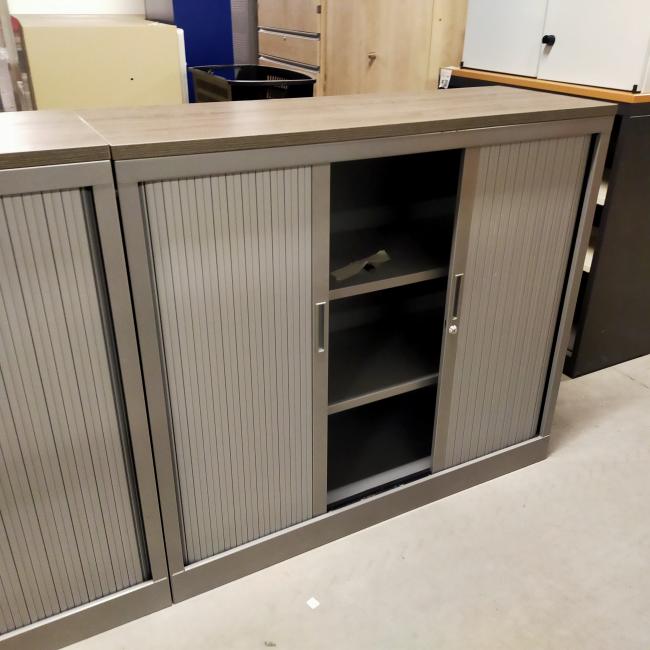  - 4x 2-delige set (dus 4 dubbele kasten) robberechts alugrijs met nieuw blad antraciet eiken (10)