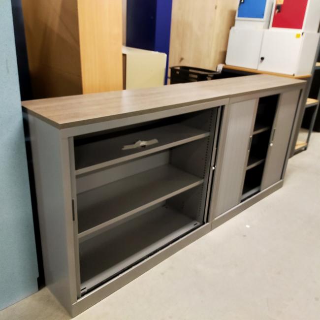  - 4x 2-delige set (dus 4 dubbele kasten) robberechts alugrijs met nieuw blad antraciet eiken (16)