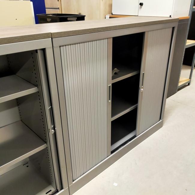  - 4x 2-delige set (dus 4 dubbele kasten) robberechts alugrijs met nieuw blad antraciet eiken (19)