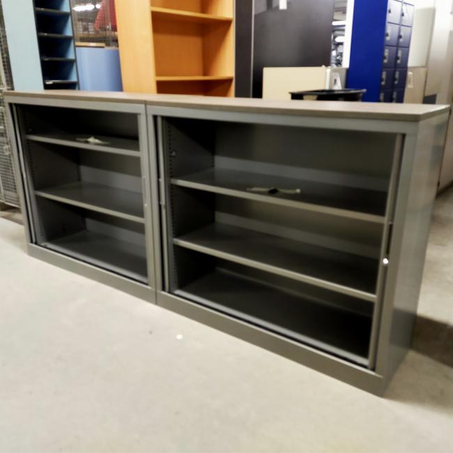  - 4x 2-delige set (dus 4 dubbele kasten) robberechts alugrijs met nieuw blad antraciet eiken (20)