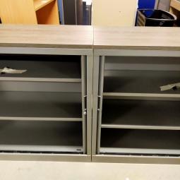  - 4x 2-delige set (dus 4 dubbele kasten) robberechts alugrijs met nieuw blad antraciet eiken (24)