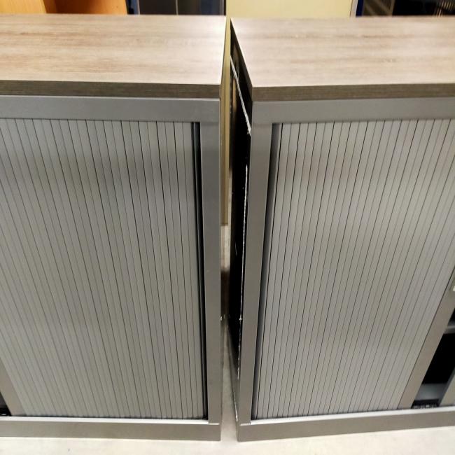  - 4x 2-delige set (dus 4 dubbele kasten) robberechts alugrijs met nieuw blad antraciet eiken (28)