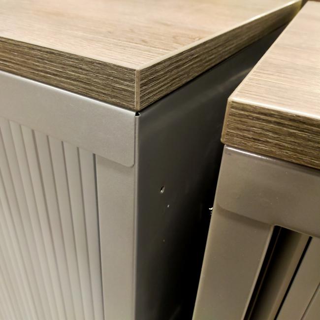  - 4x 2-delige set (dus 4 dubbele kasten) robberechts alugrijs met nieuw blad antraciet eiken (29)