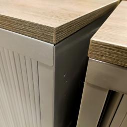  - 4x 2-delige set (dus 4 dubbele kasten) robberechts alugrijs met nieuw blad antraciet eiken (29)