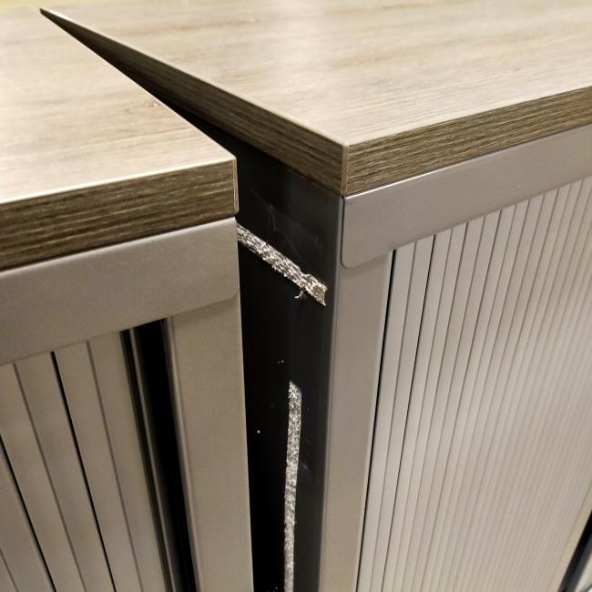  - 4x 2-delige set (dus 4 dubbele kasten) robberechts alugrijs met nieuw blad antraciet eiken (30)