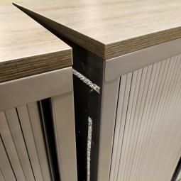  - 4x 2-delige set (dus 4 dubbele kasten) robberechts alugrijs met nieuw blad antraciet eiken (30)