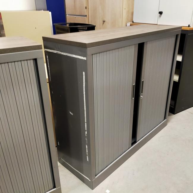  - 4x 2-delige set (dus 4 dubbele kasten) robberechts alugrijs met nieuw blad antraciet eiken (33)