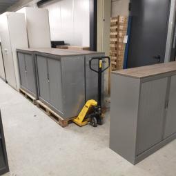  - 4x 2-delige set (dus 4 dubbele kasten) robberechts alugrijs met nieuw blad antraciet eiken (34)