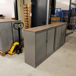  - 4x 2-delige set (dus 4 dubbele kasten) robberechts alugrijs met nieuw blad antraciet eiken (35)