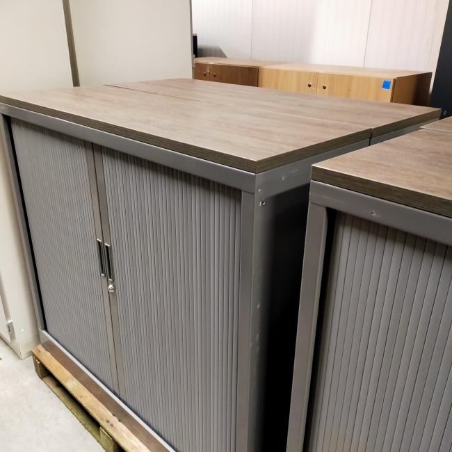  - 4x 2-delige set (dus 4 dubbele kasten) robberechts alugrijs met nieuw blad antraciet eiken (38)