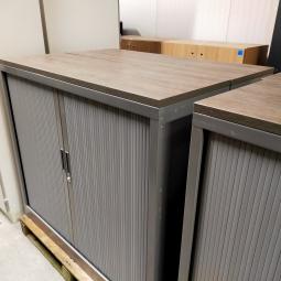  - 4x 2-delige set (dus 4 dubbele kasten) robberechts alugrijs met nieuw blad antraciet eiken (38)