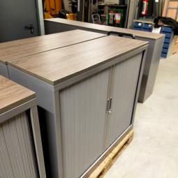  - 4x 2-delige set (dus 4 dubbele kasten) robberechts alugrijs met nieuw blad antraciet eiken (42)