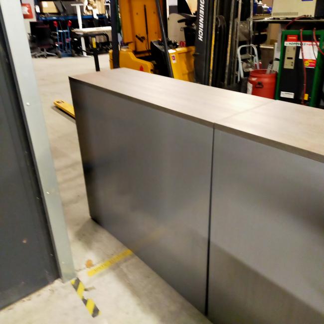  - 4x 2-delige set (dus 4 dubbele kasten) robberechts alugrijs met nieuw blad antraciet eiken (44)