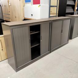  - 4x 2-delige set (dus 4 dubbele kasten) robberechts alugrijs met nieuw blad antraciet eiken (46)